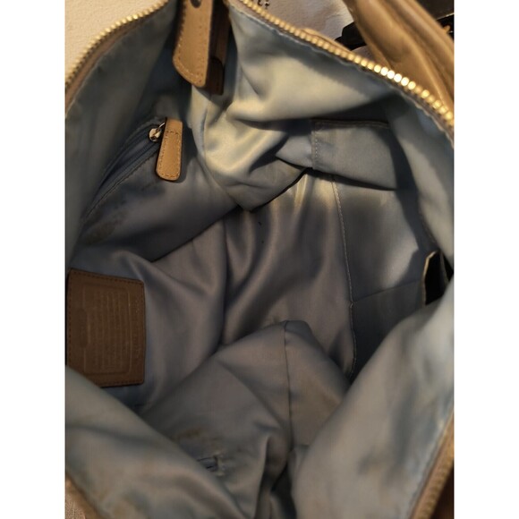 Coach Kristin 16494 Shoulder Bag Blue Brown Cream No Crossbody Strap - Picture 8 of 16